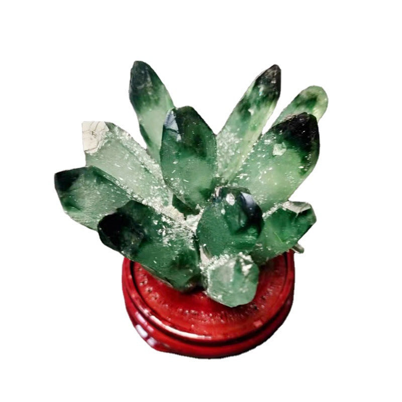 Olivenorma 1pc Crystal Cluster Green Phantom Quartz Home Decoration - image 6