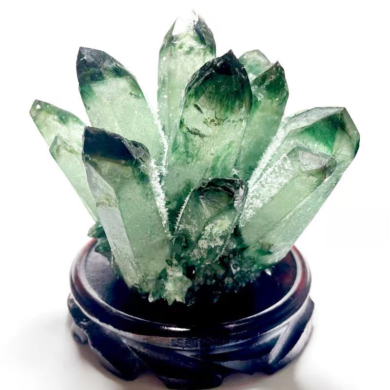 Olivenorma 1pc Crystal Cluster Green Phantom Quartz Home Decoration - image 7