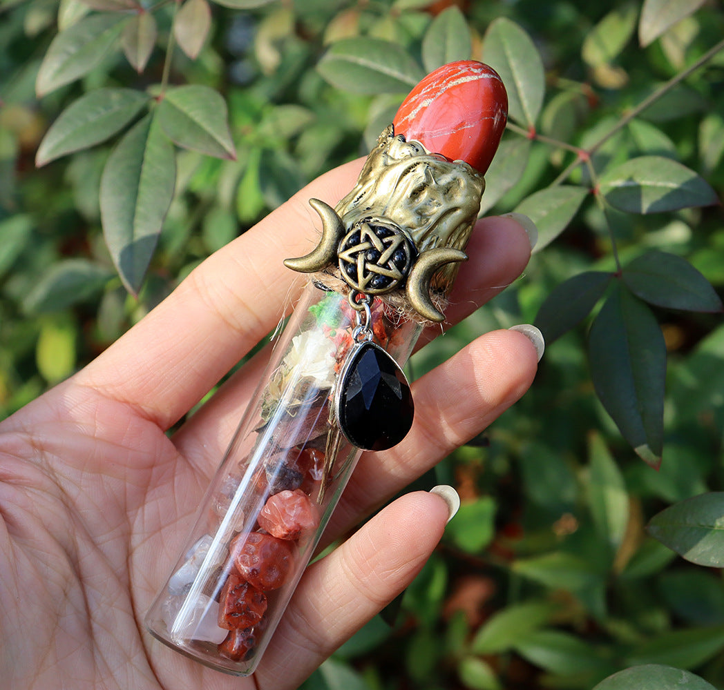 Olivenorma Natural Crystal Gravel Witch Energy Crystal Bottle - Red Agate&Red Jasper - image 6