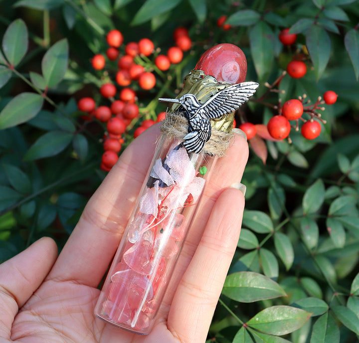 Olivenorma Natural Crystal Gravel Witch Energy Crystal Bottle - Red Smelting Quartz - image 15
