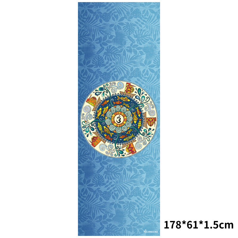 Olivenorma Suede Rubber Thin And Convenient Yoga Towel Mat  - Ocean Flower(178*61*0.15cm) - image 1