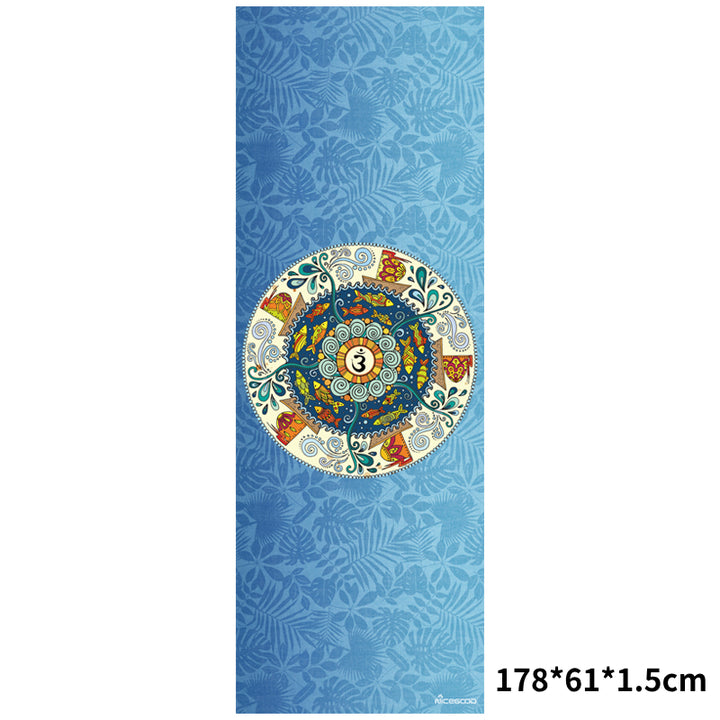 Olivenorma Suede Rubber Thin And Convenient Yoga Towel Mat  - Ocean Flower(178*61*0.15cm) - image 1