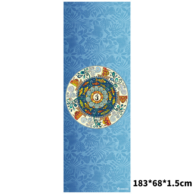 Olivenorma Suede Rubber Thin And Convenient Yoga Towel Mat  - Ocean Flower(183*68*0.15cm) - image 2