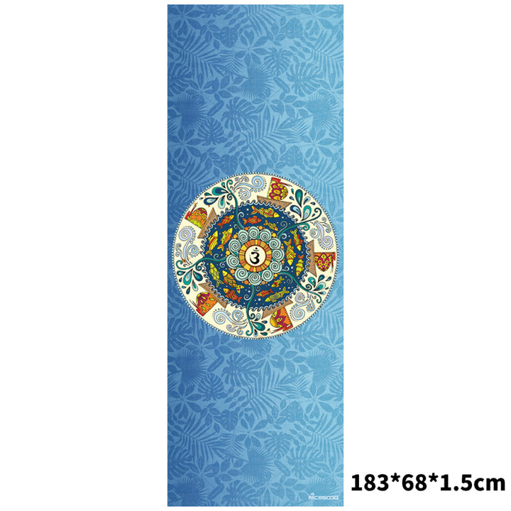 Olivenorma Suede Rubber Thin And Convenient Yoga Towel Mat  - Ocean Flower(183*68*0.15cm) - image 2