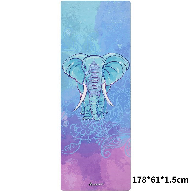 Olivenorma Suede Rubber Thin And Convenient Yoga Towel Mat  - Wise Elephant(178*61*0.15cm) - image 6