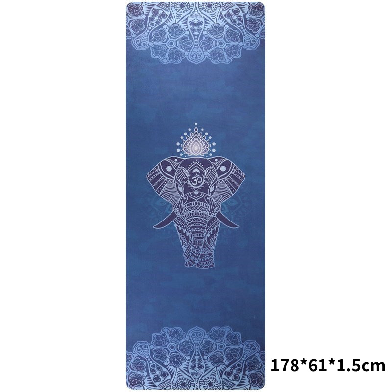Olivenorma Suede Rubber Thin And Convenient Yoga Towel Mat  - Peace Elephant(178*61*0.15cm) - image 5