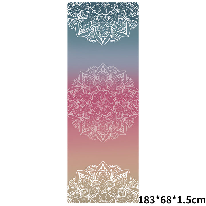 Olivenorma Suede Rubber Thin And Convenient Yoga Towel Mat  - Colorful Mandala Flowers(183*68*0.15cm) - image 10