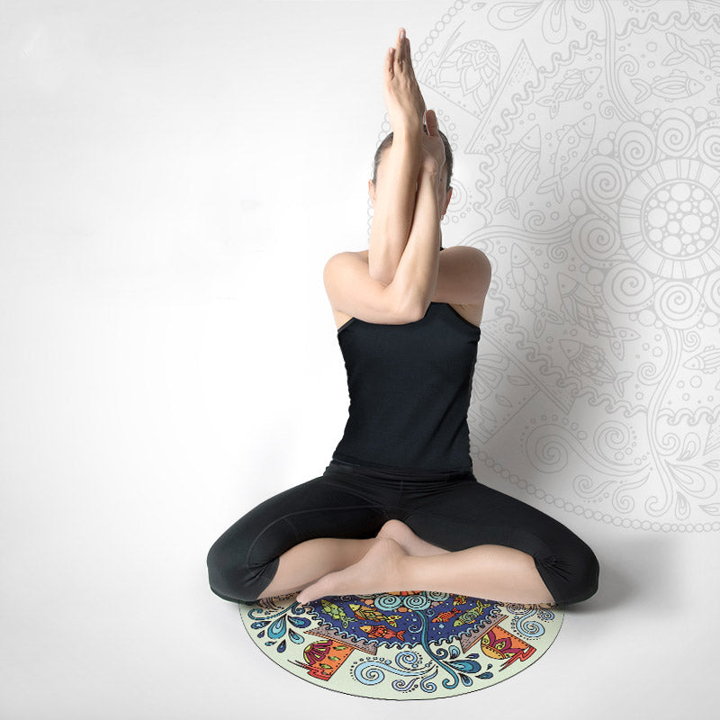 Olivenorma 60cm Small Round Non-Slip Yoga Mat - image 8