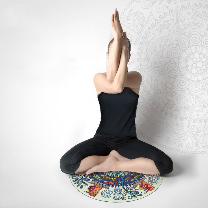 Olivenorma 60cm Small Round Non-Slip Yoga Mat - image 8