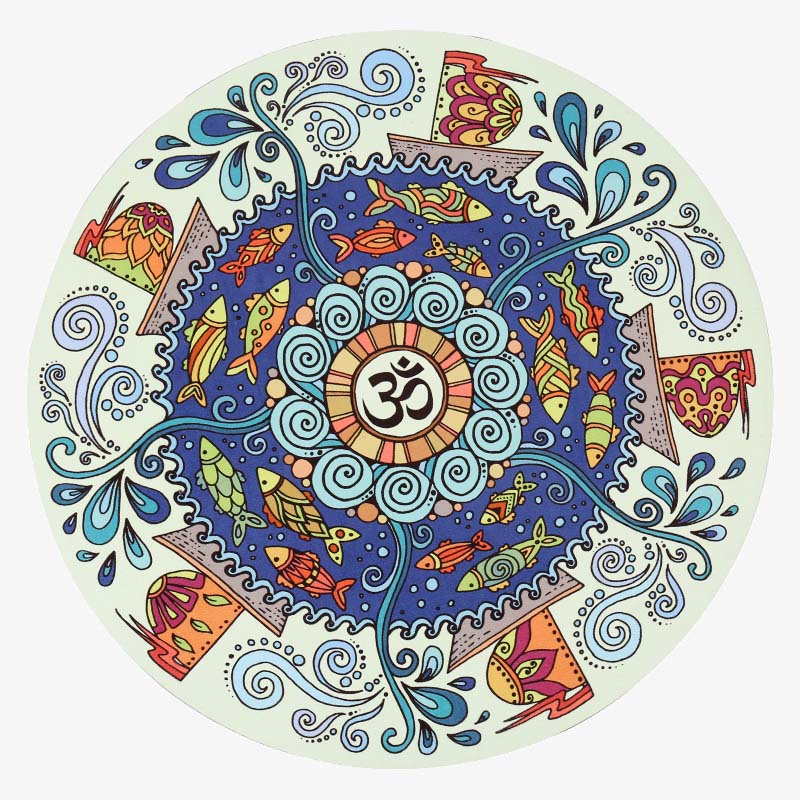 Olivenorma 60cm Small Round Non-Slip Yoga Mat - Sea Of Flowers - image 1