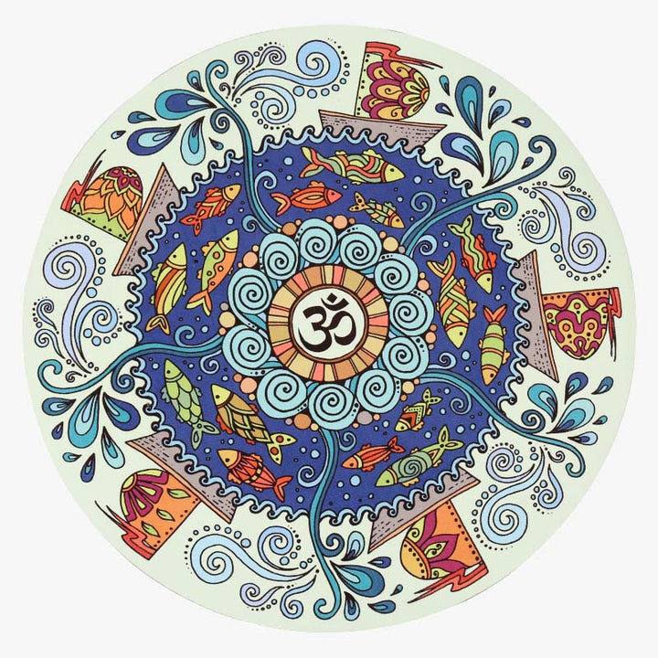 Olivenorma 60cm Small Round Non-Slip Yoga Mat - Sea Of Flowers - image 1
