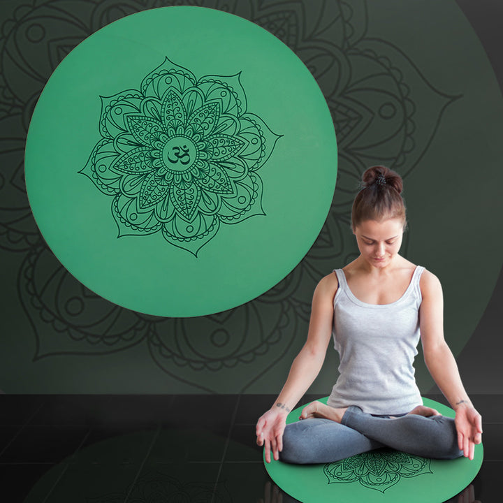 Olivenorma 60cm Meditation Om Lotus Symbol Yoga Mat - Green - image 2