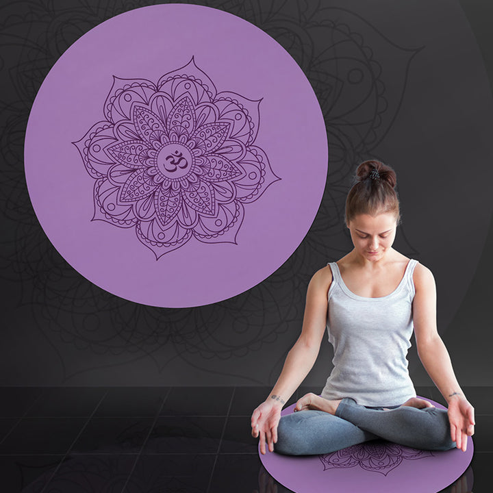 Olivenorma 60cm Meditation Om Lotus Symbol Yoga Mat - Purple - image 3