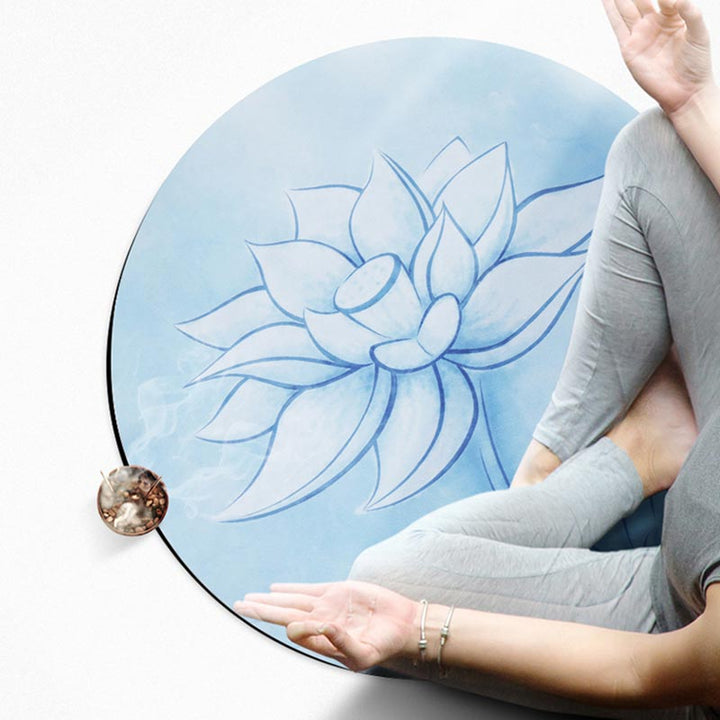 Olivenorma "Om Sea of Flowers" Round 60cm Meditation Yoga Mat - image 6