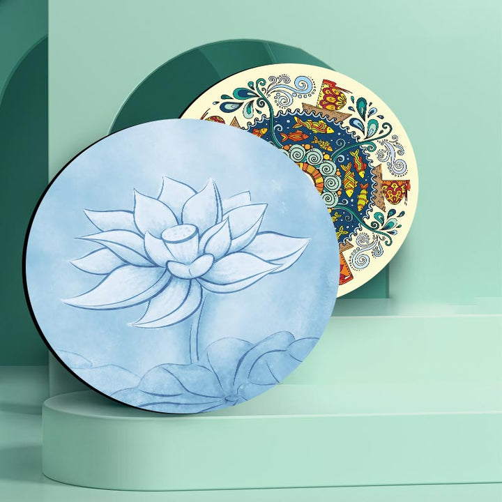 Olivenorma "Om Sea of Flowers" Round 60cm Meditation Yoga Mat - image 12