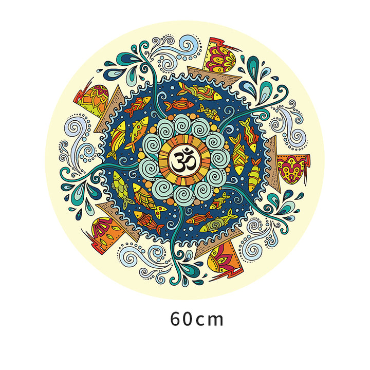 Olivenorma "Om Sea of Flowers" Round 60cm Meditation Yoga Mat - Om Sea of Flowers - image 0