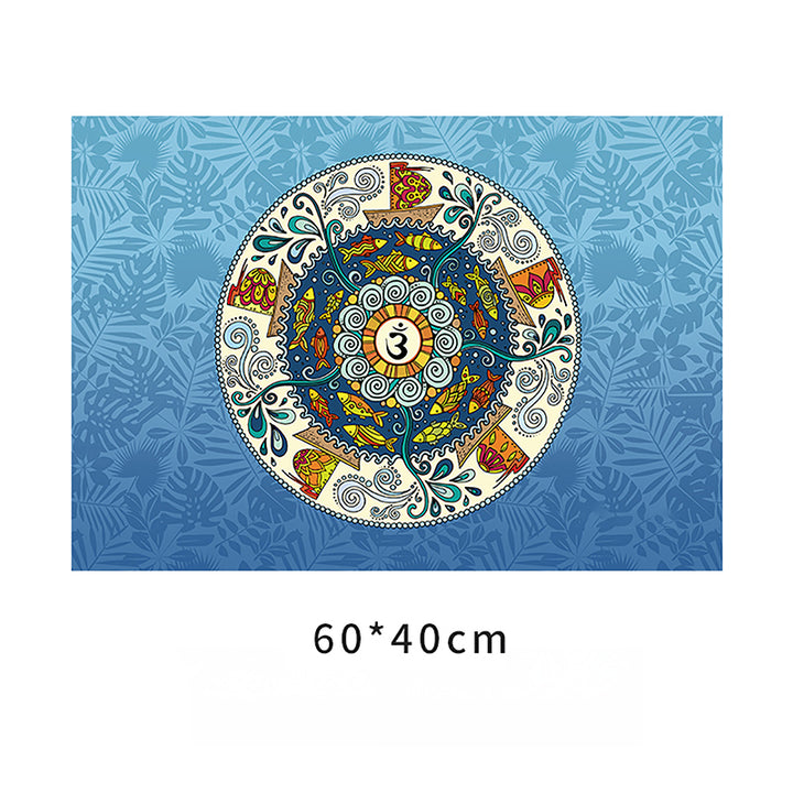 Olivenorma "Om Sea of Flowers" Round 60cm Meditation Yoga Mat - Square Om Sea of Flowers - image 1