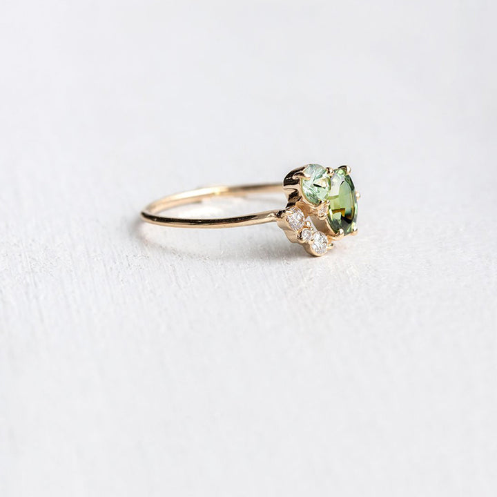 Olivenorma "The Morning Sun" - Natural Peridot with Zircon Ring - image 3