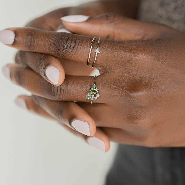 Olivenorma "The Morning Sun" - Natural Peridot with Zircon Ring - image 4