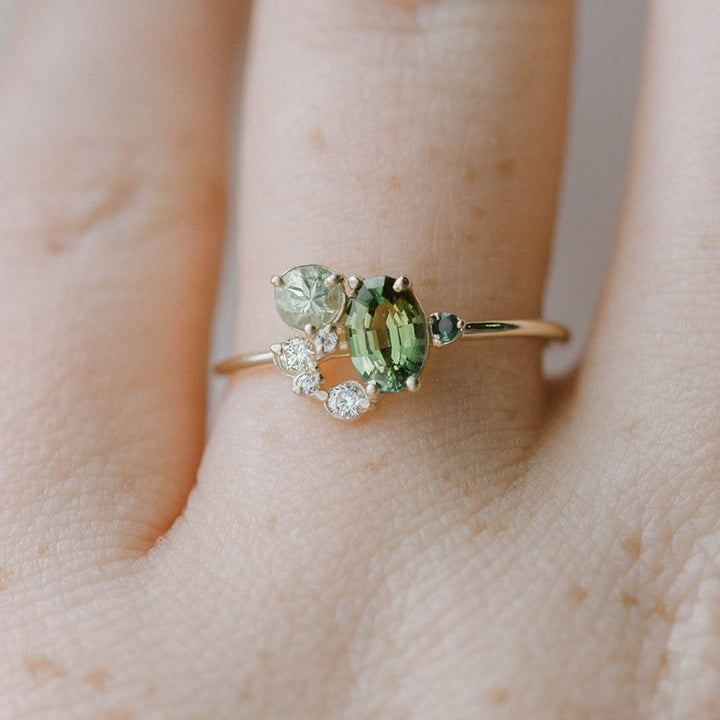 Olivenorma "The Morning Sun" - Natural Peridot with Zircon Ring - image 2