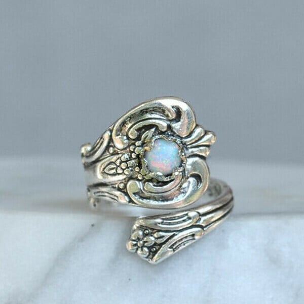 Olivenorma White Opal Adjustable Ring - image 2