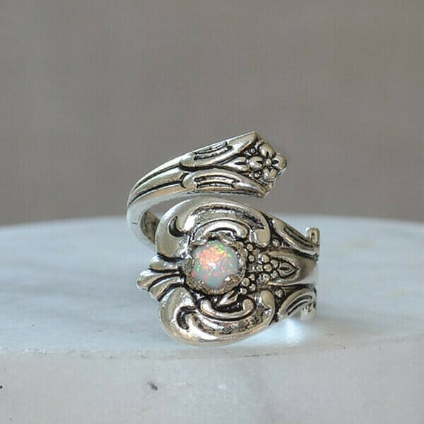 Olivenorma White Opal Adjustable Ring - image 3