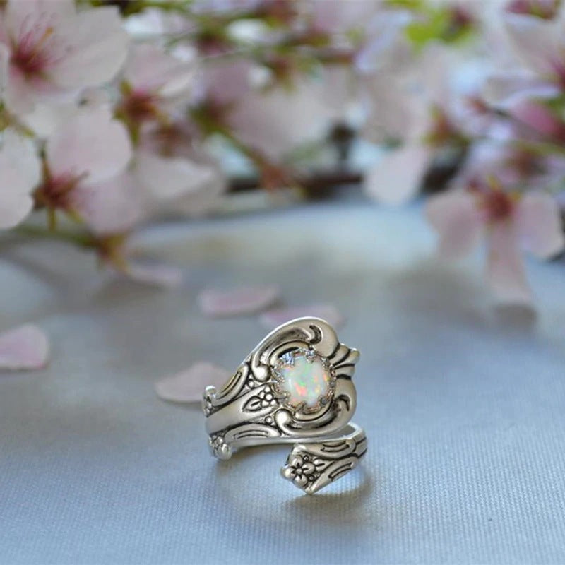 Olivenorma White Opal Adjustable Ring - image 5