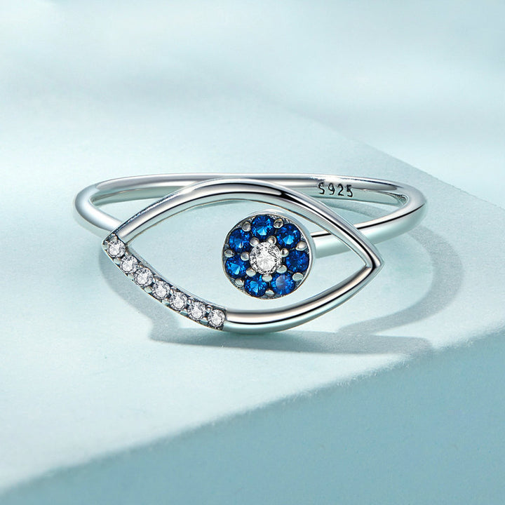 Olivenorma Sterling Silver S925 Evil Eye Adjustable Ring - Evil Eye - image 0