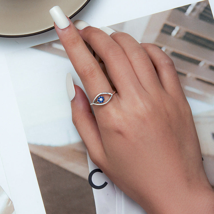 Olivenorma Sterling Silver S925 Evil Eye Adjustable Ring - image 3