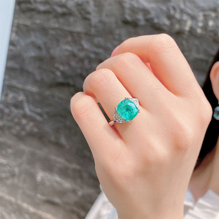 Olivenorma Large Square Paraiba Tourmaline Adjustable Ring - image 4