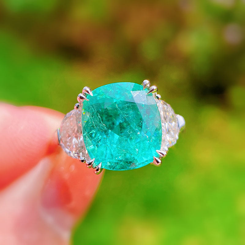 Olivenorma Large Square Paraiba Tourmaline Adjustable Ring - Paraiba Tourmaline - image 0