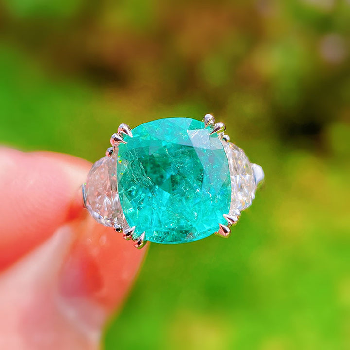 Olivenorma Large Square Paraiba Tourmaline Adjustable Ring - Paraiba Tourmaline - image 0