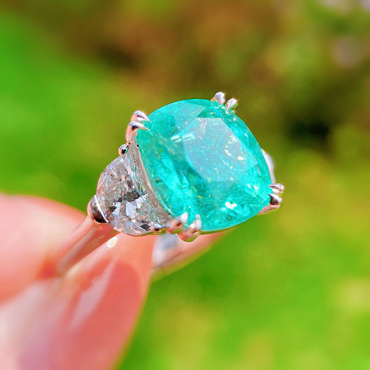 Olivenorma Large Square Paraiba Tourmaline Adjustable Ring - image 5