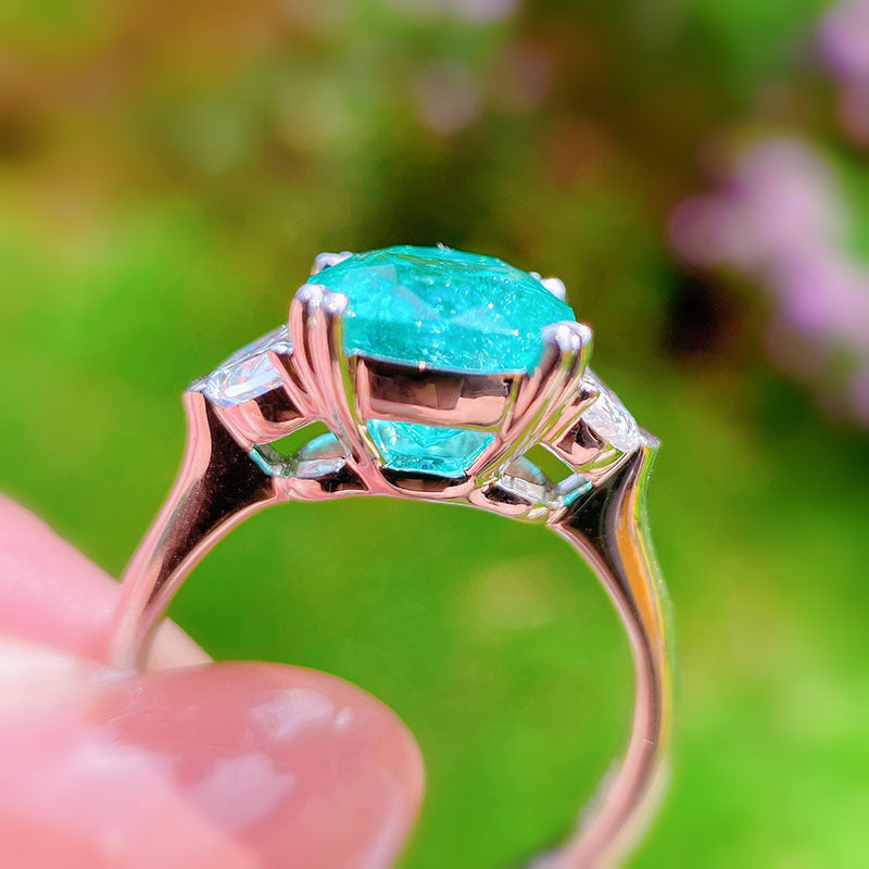 Olivenorma Large Square Paraiba Tourmaline Adjustable Ring - image 6