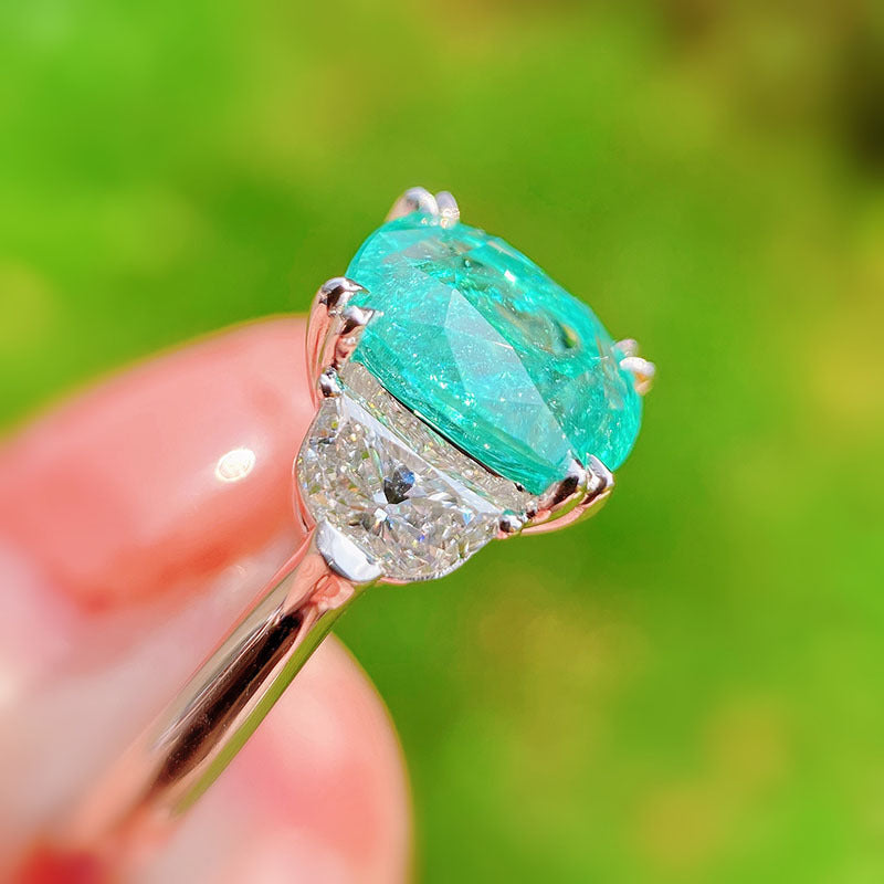 Olivenorma Large Square Paraiba Tourmaline Adjustable Ring - image 7