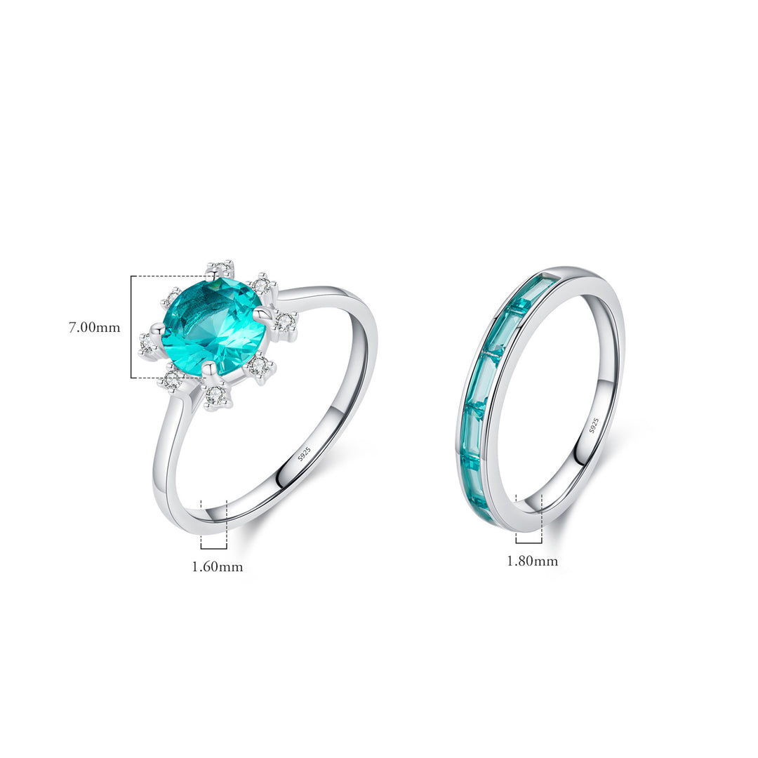Olivenorma S925 Sterling Silver Paraiba Tourmaline Sunflower Ring - image 11