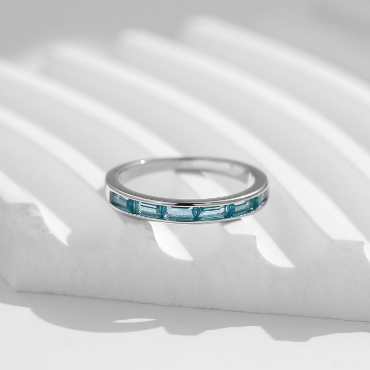 Olivenorma S925 Sterling Silver Paraiba Tourmaline Sunflower Ring - Drill Row - 9 - image 6
