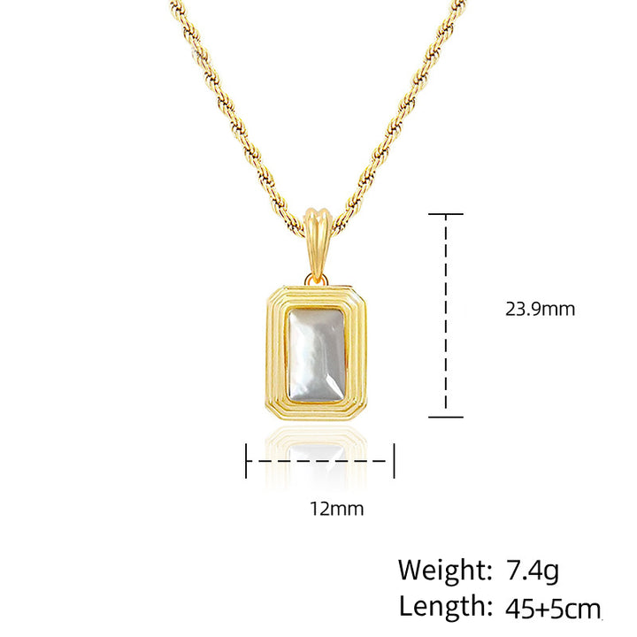 Olivenorma Rectangular Picture Frame Nacre Twist Chain Necklace - image 9