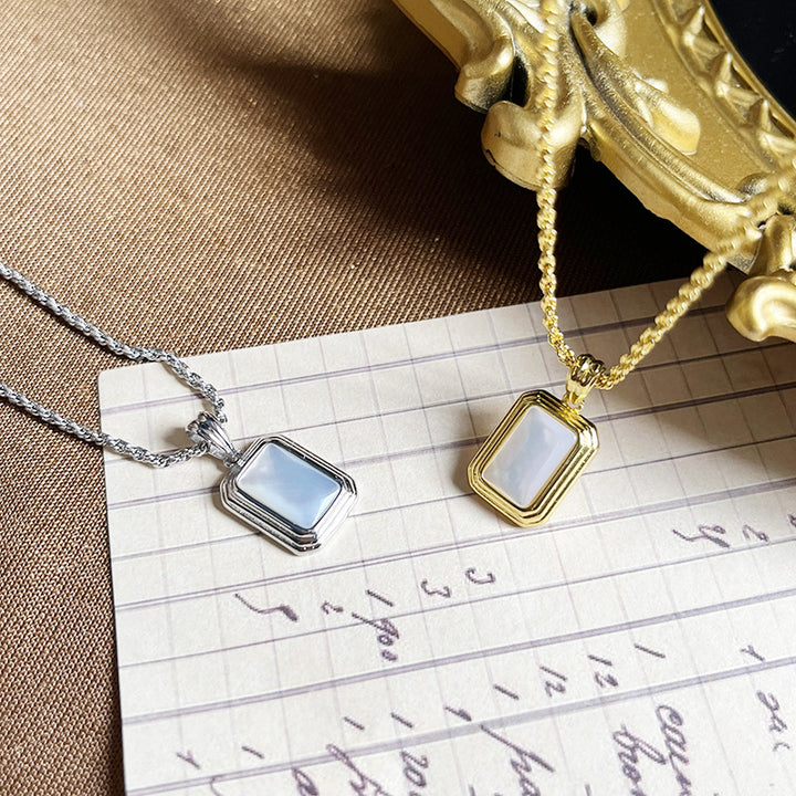Olivenorma Rectangular Picture Frame Nacre Twist Chain Necklace - image 8