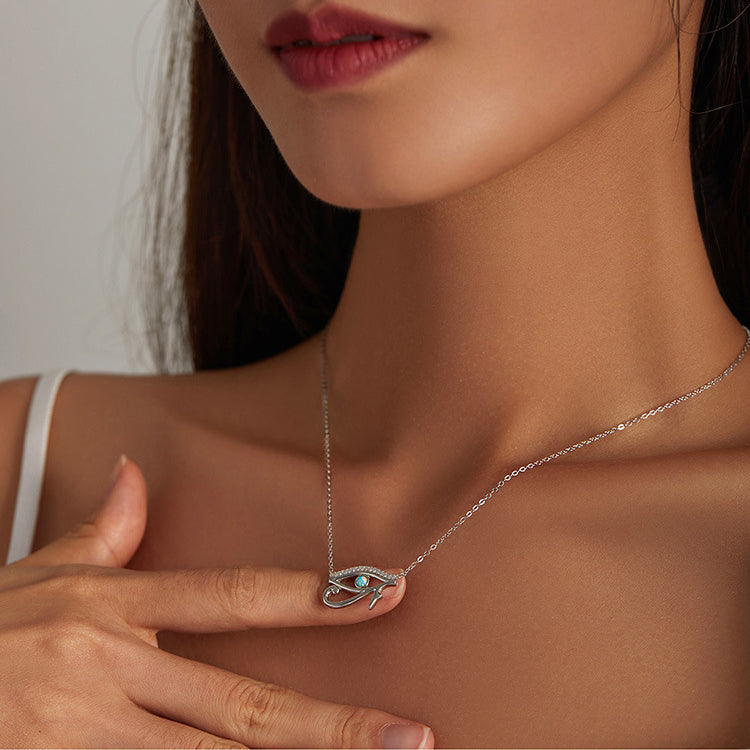 Olivenorma Eye Of Horus Opal Sterling Silver S925 Necklace - image 3