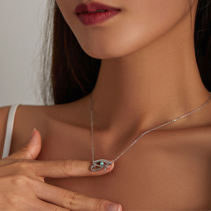 Olivenorma Eye Of Horus Opal Sterling Silver S925 Necklace - image 3