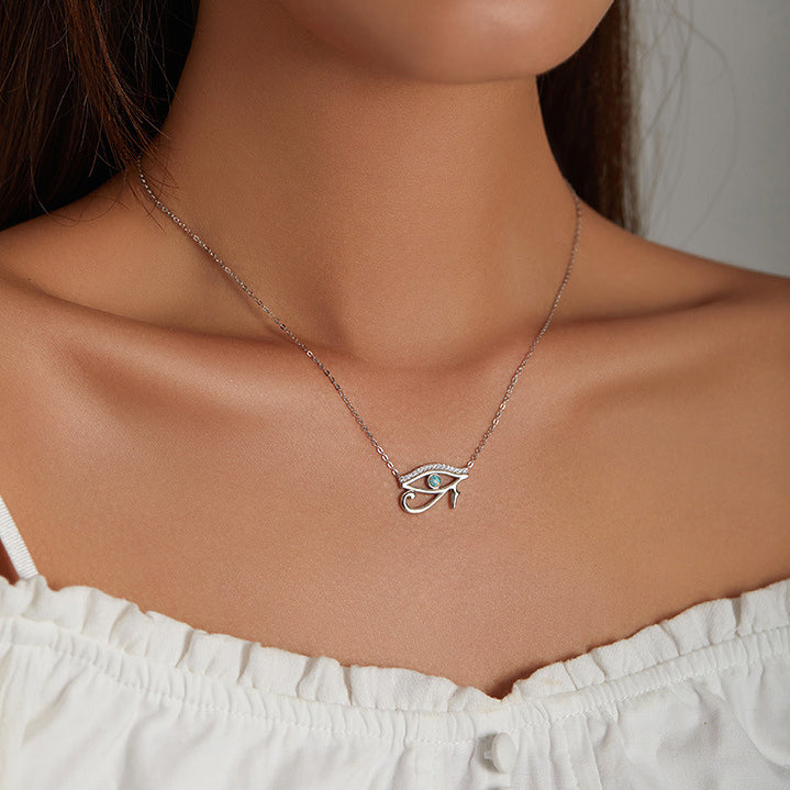 Olivenorma Eye Of Horus Opal Sterling Silver S925 Necklace - image 4