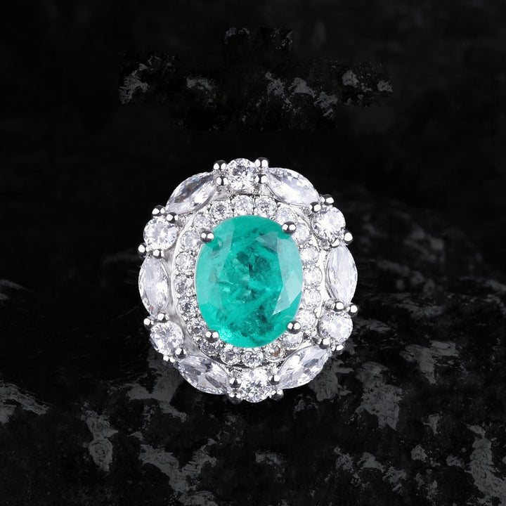 Olivenorma Flowers Paraiba Tourmaline Jewelry Set - Ring - image 3