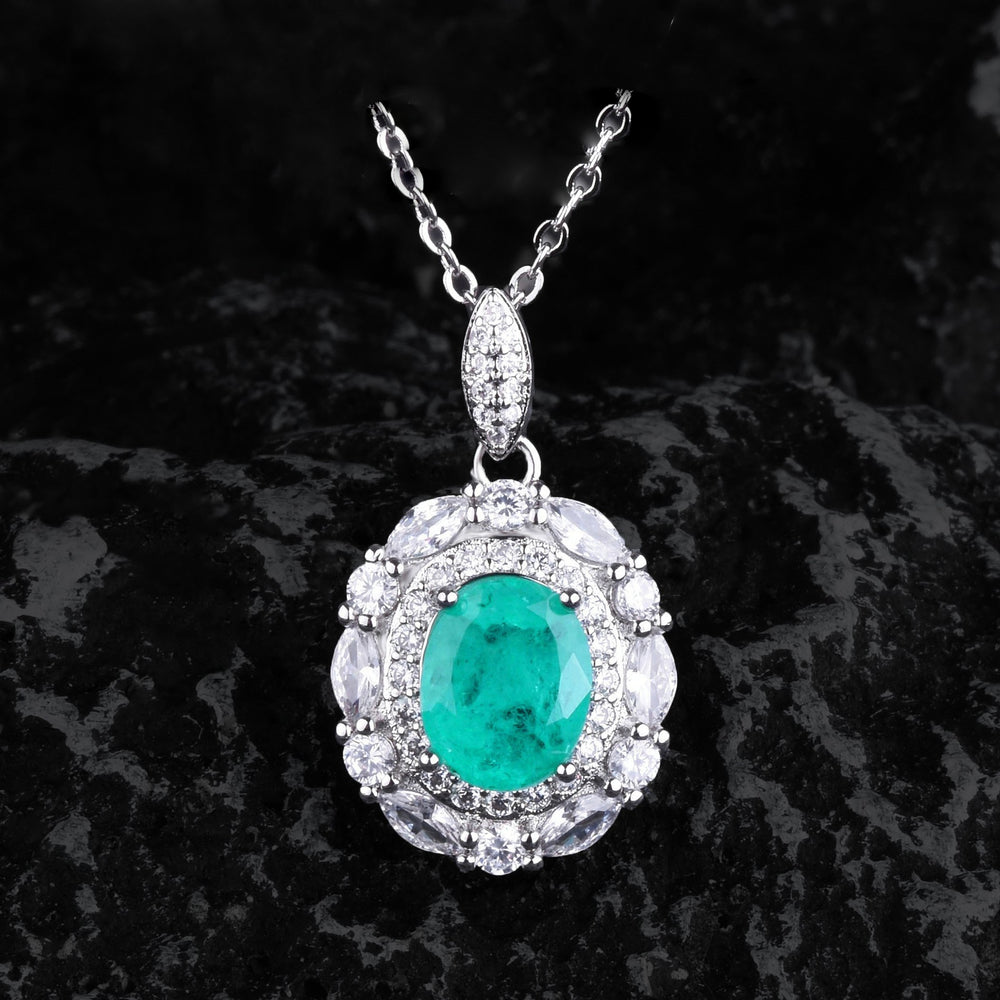 Olivenorma Flowers Paraiba Tourmaline Jewelry Set - Necklace - image 1