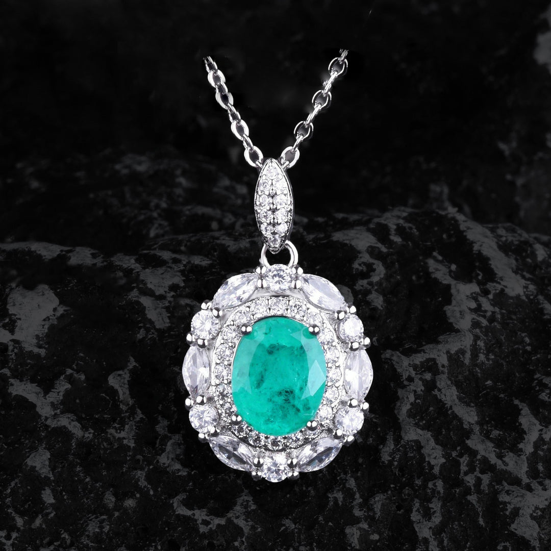 Olivenorma Flowers Paraiba Tourmaline Jewelry Set - Necklace - image 1