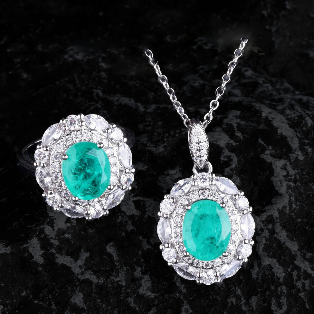 Olivenorma Flowers Paraiba Tourmaline Jewelry Set - image 0