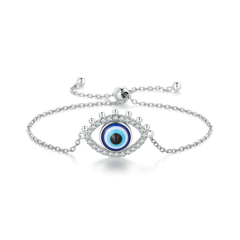 Olivenorma S925 Sterling Silver Evil Eye White Zircon Bracelet - image 6
