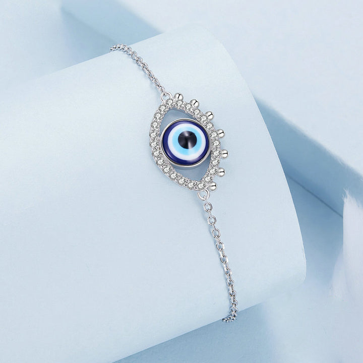 Olivenorma S925 Sterling Silver Evil Eye White Zircon Bracelet - image 3