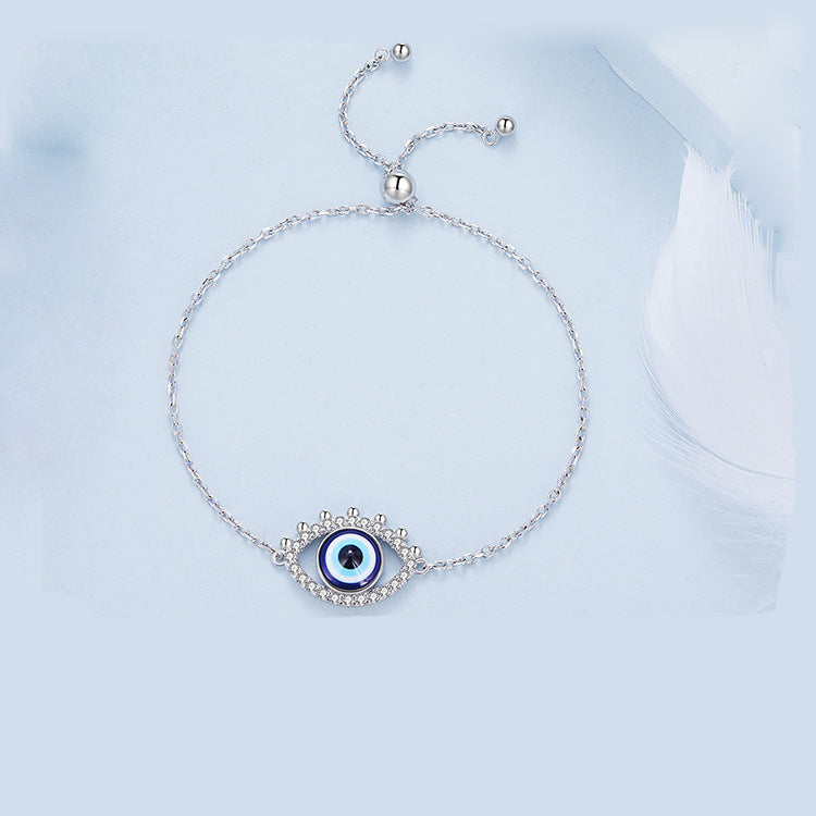Olivenorma S925 Sterling Silver Evil Eye White Zircon Bracelet - image 5