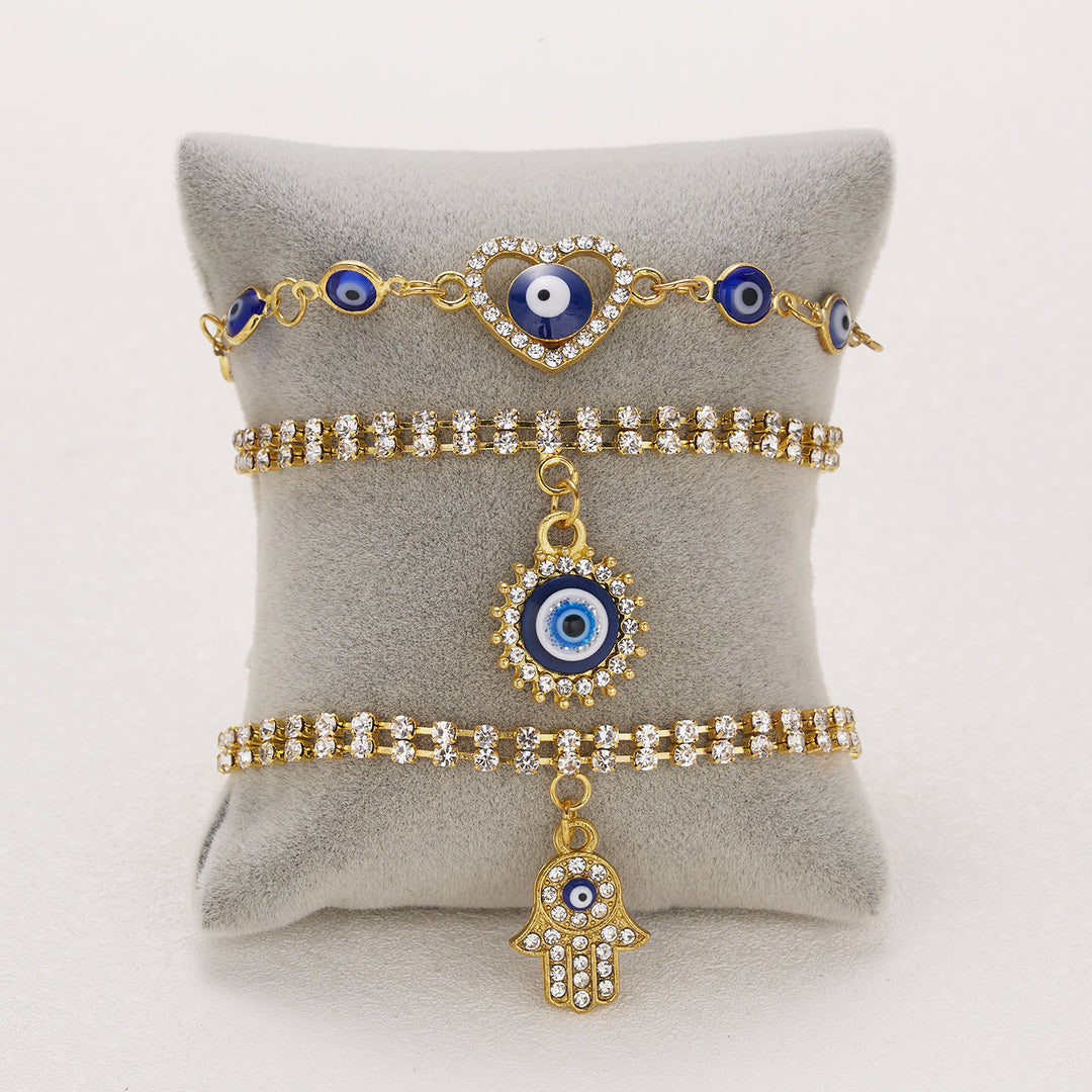 Olivenorma Alloy Evil Eye Double Layer Full Diamond Bracelet - image 10